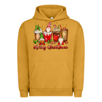 Pigment Peanut Butter merry christmas gnomes coffee cups Urban Hoodie - MaliasSmallBusiness