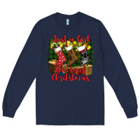 Navy just a girl who loves christmas Long Sleeve Tee - RanaPortraitStore