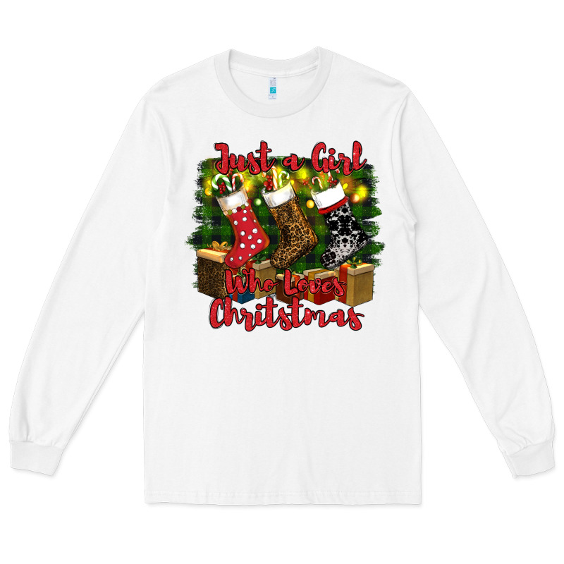 Just A Girl Who Loves Christmas Long Sleeve Tee by RanaPortraitStore | Teevron