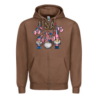 Chestnut usa america gnome Zipper Hoodie - CowhideDigitalArt