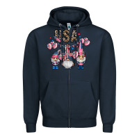 Navy usa america gnome Zipper Hoodie - CowhideDigitalArt