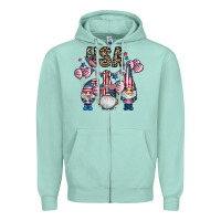 Seafoam usa america gnome Zipper Hoodie - CowhideDigitalArt