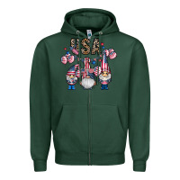 Sports Green usa america gnome Zipper Hoodie - CowhideDigitalArt