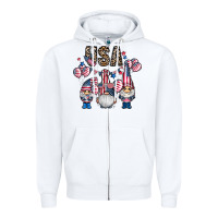 White usa america gnome Zipper Hoodie - CowhideDigitalArt
