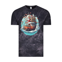 Cloud Black happy santa Vintage Tee - Unal Design