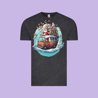 Happy Santa Vintage Tee Designed By Unal Design