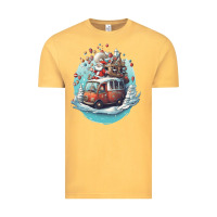 Vintage Mustard happy santa Vintage Tee - Unal Design