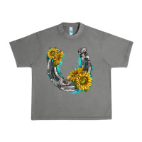 Tornado horseshoe cowhide and sunflowers Urban Heavy Tee - texasbilliewilder