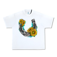 Horseshoe Cowhide And Sunflowers Urban Heavy Tee | Teevron
