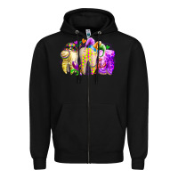 Black mardi gras tooth Zipper Hoodie - RacoonDesign