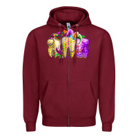 Burgundy mardi gras tooth Zipper Hoodie - RacoonDesign