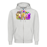 Dove Grey mardi gras tooth Zipper Hoodie - RacoonDesign
