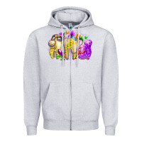 Heather Grey mardi gras tooth Zipper Hoodie - RacoonDesign
