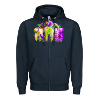 Navy mardi gras tooth Zipper Hoodie - RacoonDesign