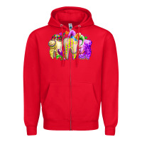 Red mardi gras tooth Zipper Hoodie - RacoonDesign