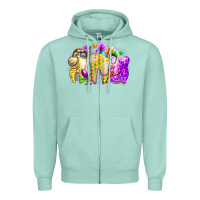 Seafoam mardi gras tooth Zipper Hoodie - RacoonDesign
