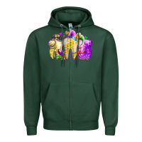 Sports Green mardi gras tooth Zipper Hoodie - RacoonDesign