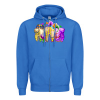 True Royal mardi gras tooth Zipper Hoodie - RacoonDesign