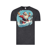 Vintage Black happy santa Vintage Tee - Unal Design