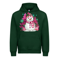 Forest Green pink christmas snowman Urban Hoodie - MaliasSmallBusiness