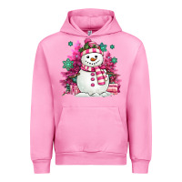 Fuchsia Pink pink christmas snowman Urban Hoodie - MaliasSmallBusiness