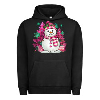 Pigment Black pink christmas snowman Urban Hoodie - MaliasSmallBusiness