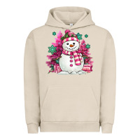Pigment French Oak pink christmas snowman Urban Hoodie - MaliasSmallBusiness