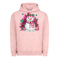 Pigment Salmon pink christmas snowman Urban Hoodie - MaliasSmallBusiness