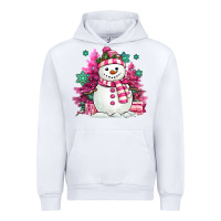 White pink christmas snowman Urban Hoodie - MaliasSmallBusiness