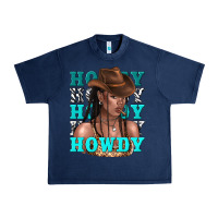 Navy howdy howdy black girl Urban Heavy Tee - texasbilliewilder