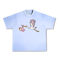 Grape Ice stork with baby girl Urban Heavy Tee - BarkalooDesign