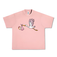 Salmon stork with baby girl Urban Heavy Tee - BarkalooDesign