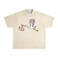 Sandshell stork with baby girl Urban Heavy Tee - BarkalooDesign