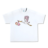 White stork with baby girl Urban Heavy Tee - BarkalooDesign