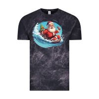 Cloud Black surf happy santa Vintage Tee - Unal Design