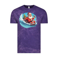 Cloud Purple surf happy santa Vintage Tee - Unal Design