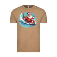 Vintage Coffee surf happy santa Vintage Tee - Unal Design