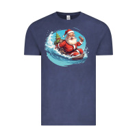Vintage Denim surf happy santa Vintage Tee - Unal Design