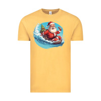 Vintage Mustard surf happy santa Vintage Tee - Unal Design