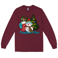 Burgundy christmas vibes Long Sleeve Tee - RanaPortraitStore