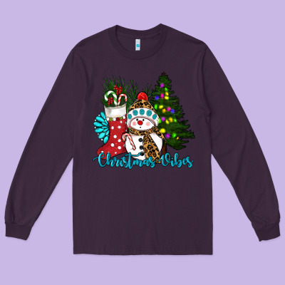 Christmas Vibes Long Sleeve Tee Designed By Ranaportraitstore