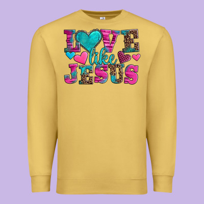 Love Like Jesus Valentine's Day Premium Sweatshirt Designed By Adodesignshop