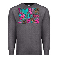 Charcoal Heather love like jesus valentine's day Premium Sweatshirt - AdoDesignShop