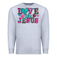 Heather Grey love like jesus valentine's day Premium Sweatshirt - AdoDesignShop