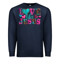 Navy love like jesus valentine's day Premium Sweatshirt - AdoDesignShop