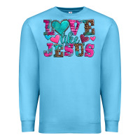 Ocean Blue love like jesus valentine's day Premium Sweatshirt - AdoDesignShop