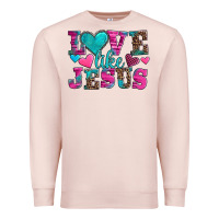 Pale Pink love like jesus valentine's day Premium Sweatshirt - AdoDesignShop