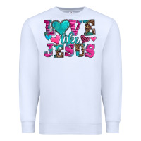White love like jesus valentine's day Premium Sweatshirt - AdoDesignShop
