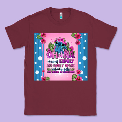 Ohana Means Family Stitch Classic Tee Designed By Zillion Design Studio