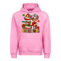 Fuchsia Pink my first christmas reindeer Urban Hoodie - MaliasSmallBusiness